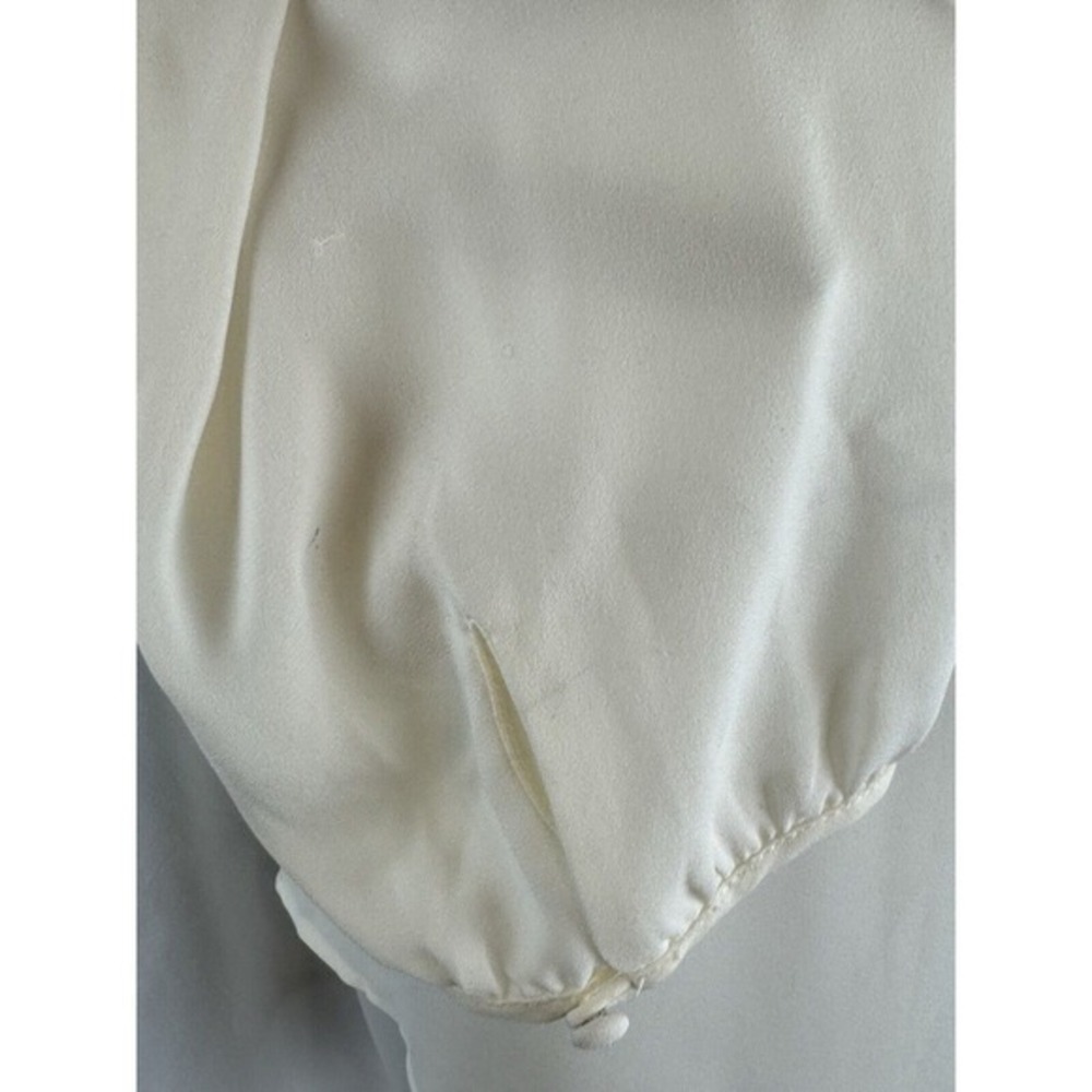 The Limited Ivory Bishop Sleeve Blouse Crew Neck Top S Soft‎ Femininity 68-03 - Picture 11 of 14